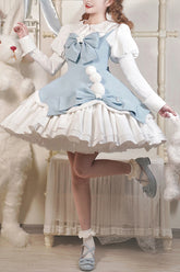 かわいい女の子人形の首輪毛玉クリスマスプリンセス甘いロリータ JSK ドレスフルセット